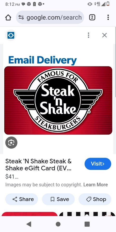 50% OFF Stake N Shake Digital Gift Card