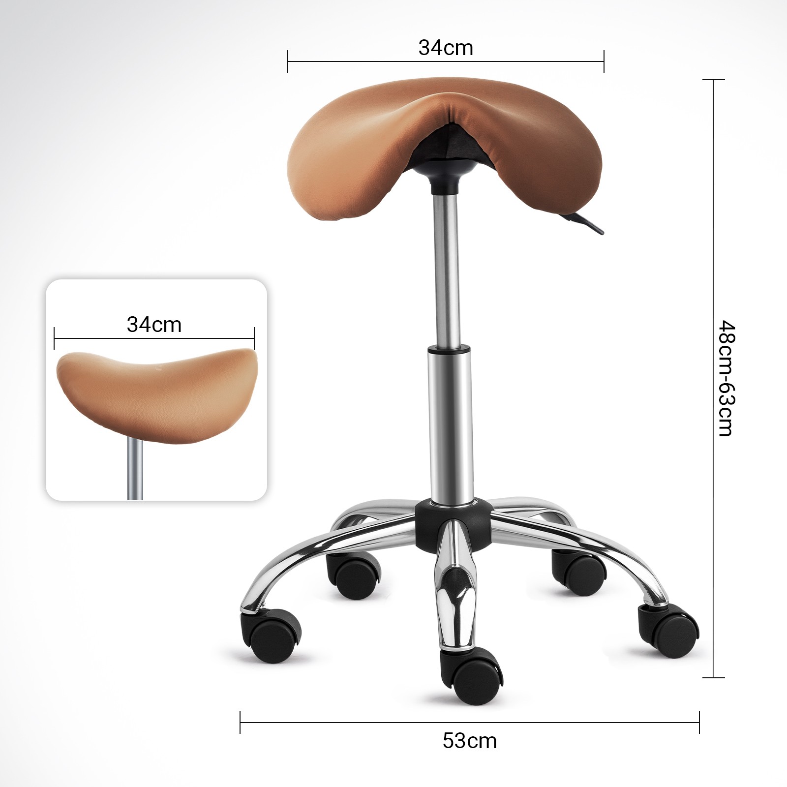 Saddle Stool Rolling Chair Adjustable Hydraulic Stylist Cutting Stool for Salon