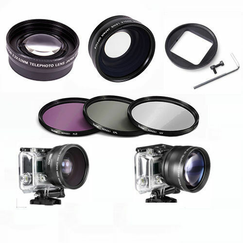 GOPRO HERO 10 BLACK WIDE ANGLE LENS+TELEPHOTO ZOOM LENS + FILTER KIT ADAPTOR INC