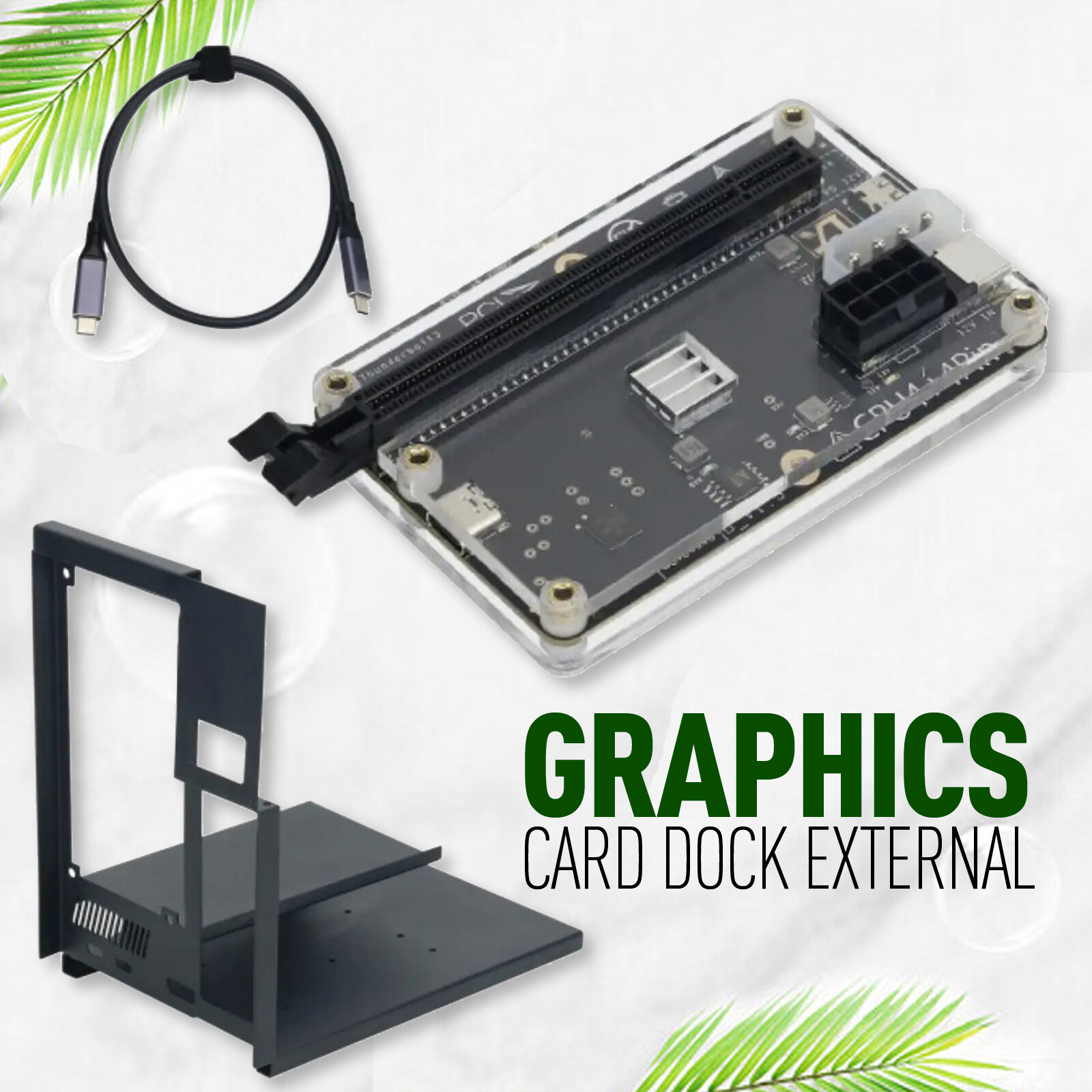 Graphics Card Dock External GPU Dock +60cm/23.6" USB4 Data Cable Durable for ATX