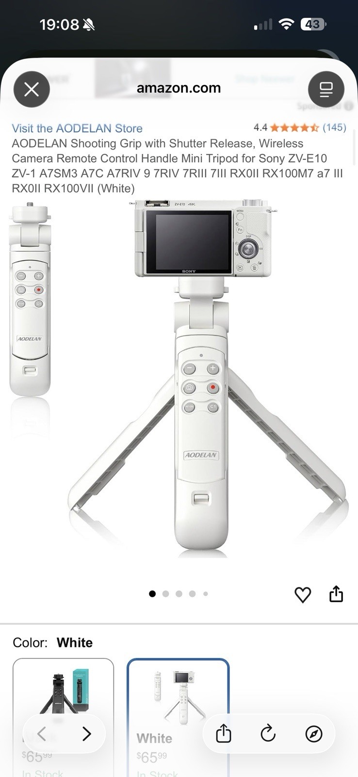 AODELAN Wireless Shooting Grip Tripod with Remote Control for Vlogging, for Sony
