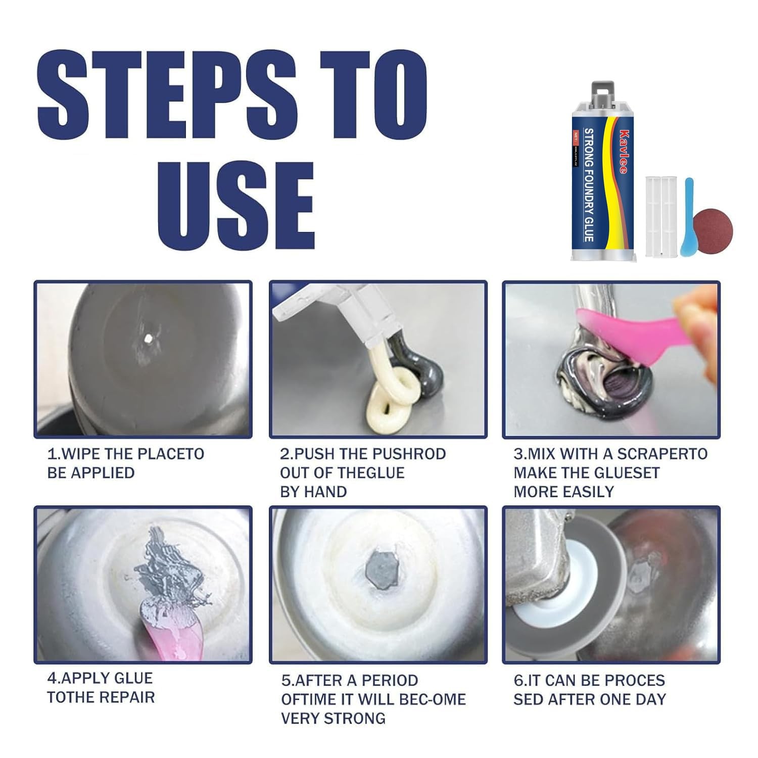 KAVLEE Strong Foundry Glue, High Temperature Resistant Clear/Transparent