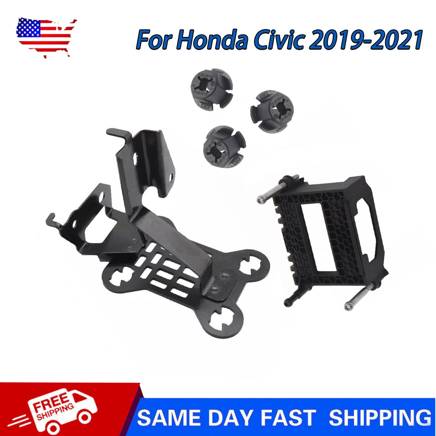 Radar Bracket Set New For 2019 2020 2021 Honda Civic FC1 FC7 US