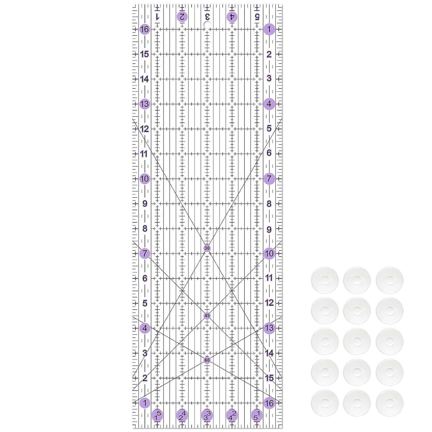 Sewing Ruler, 6“ * 17” Quilting Rulers, Acrylic Ruler, Cutting Ruler with Non-Sl