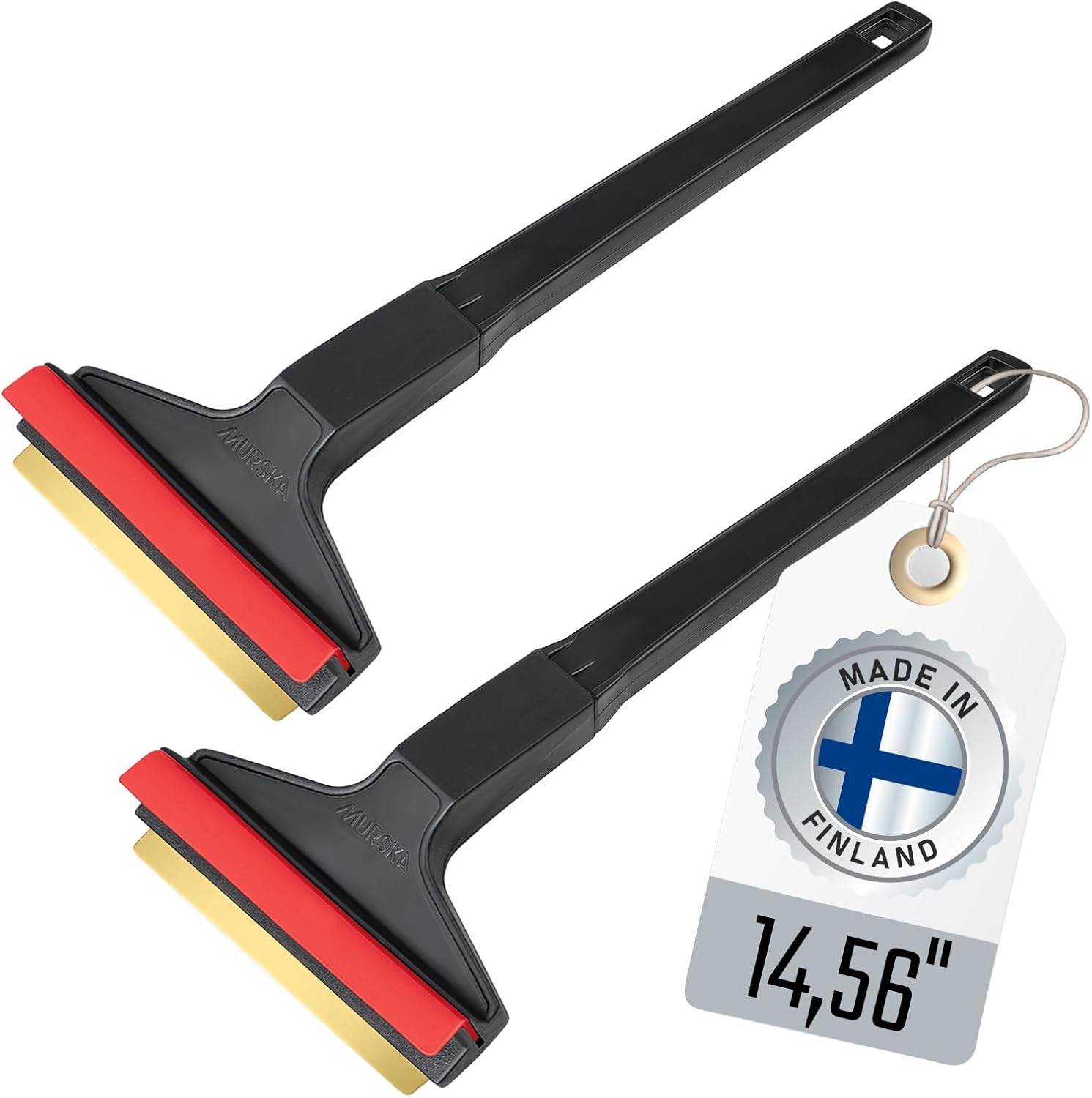 Ice Scraper Brass Blade 2 Pack Car Long Handle 14,5 Black - Red