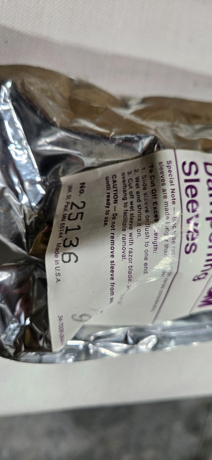 5 NEW unopened 3M 25136 251-36 Offset Press Dampener Sleeves Roller