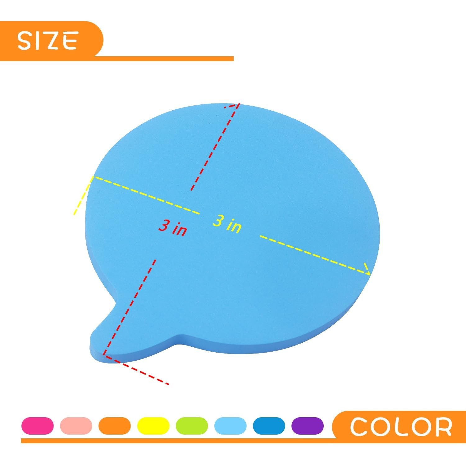 SIMONA Bubble Shape Sticky Notes 8 Color Bright Colorful Sticky Pad 75 Sheets...