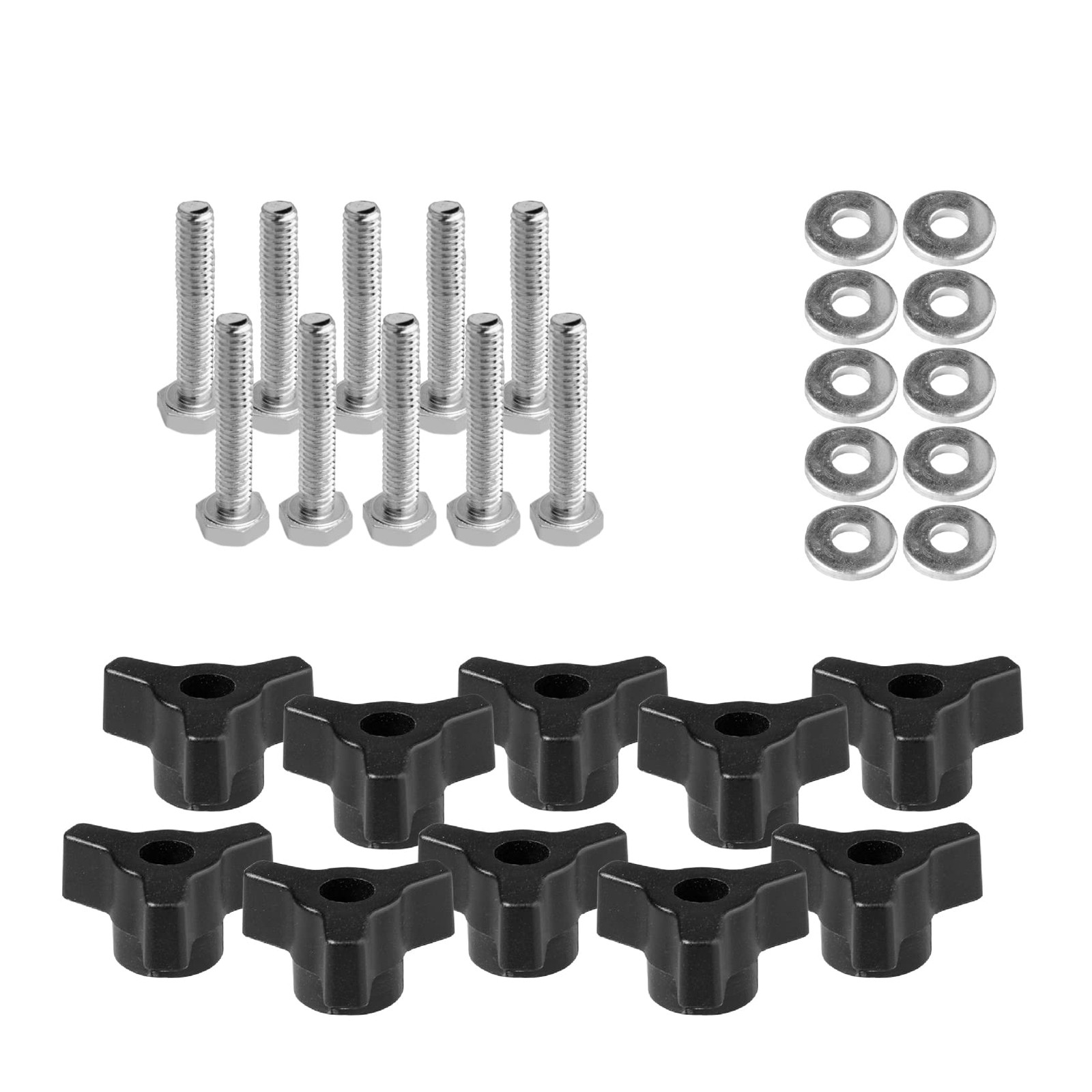 71068 T Track Knob Kit with 1/4-20 by 1-1/2" Hex Bolts and Washers, Set of 10...