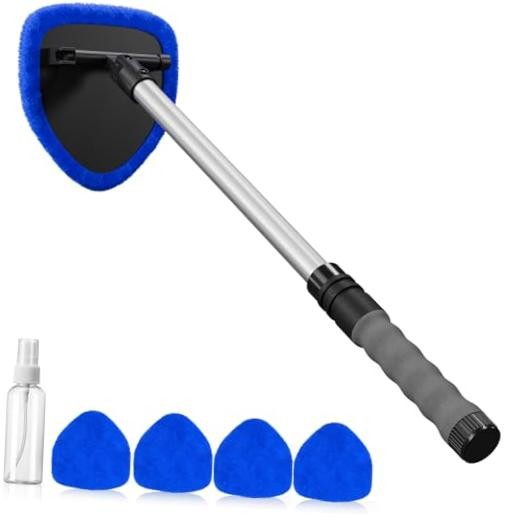 Windshield Cleaning Tool, Car Window Cleaner Windshield Cleaner with 4 Blue