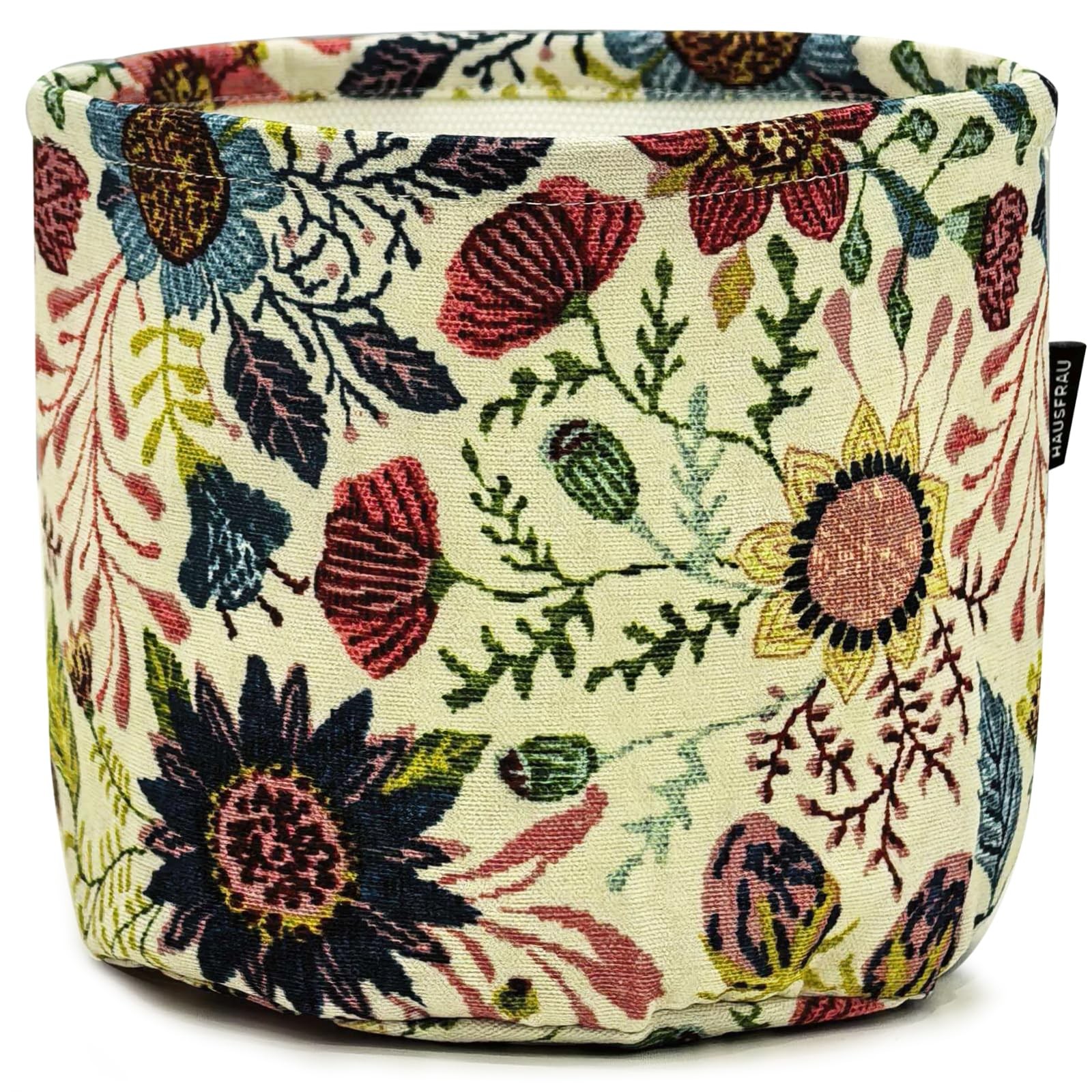 Round Decorative Storage Baskets for Home Organization  Sunflower Print