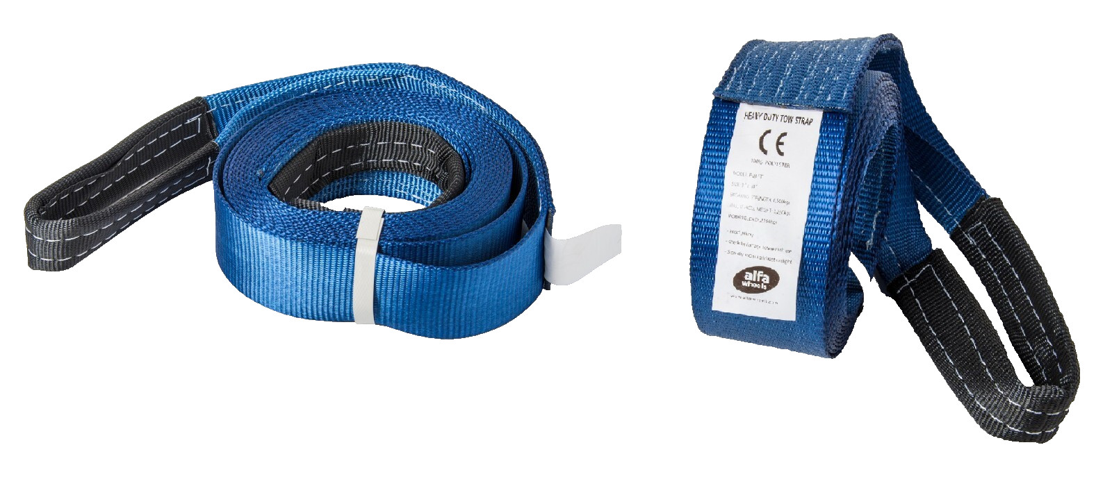 2x Tow Strap 20ft 3" 6.5TON 14000lb BLUE winch sling off-road UTV recovery 3x20