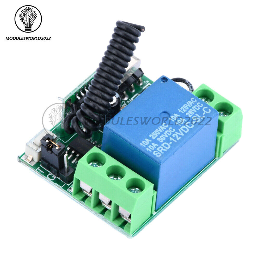 433MHz DC12V Relay 1CH 2CH Wireless RF Door Remote Control Switch Transmitter