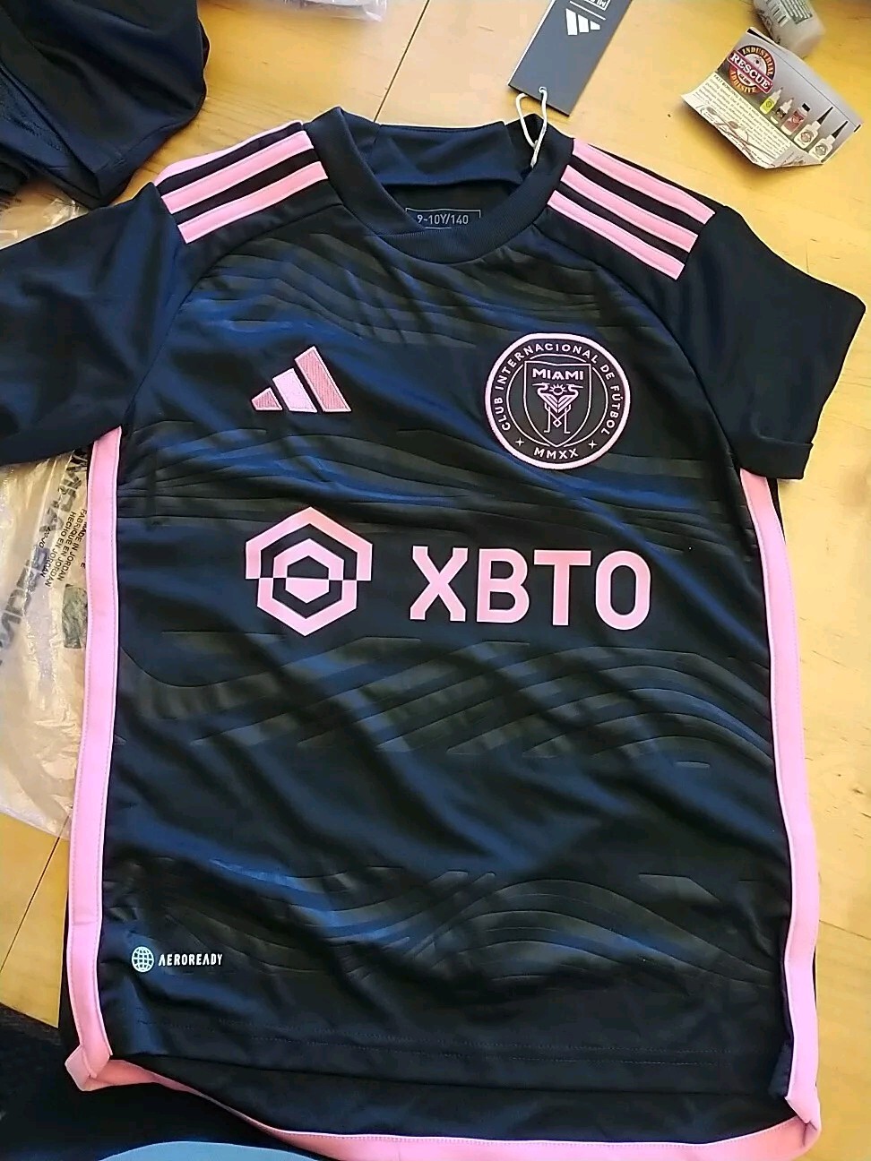 Inter Maimi Away Youth Jersey Size 9-10year/140 NWT Black/Pink Authentic