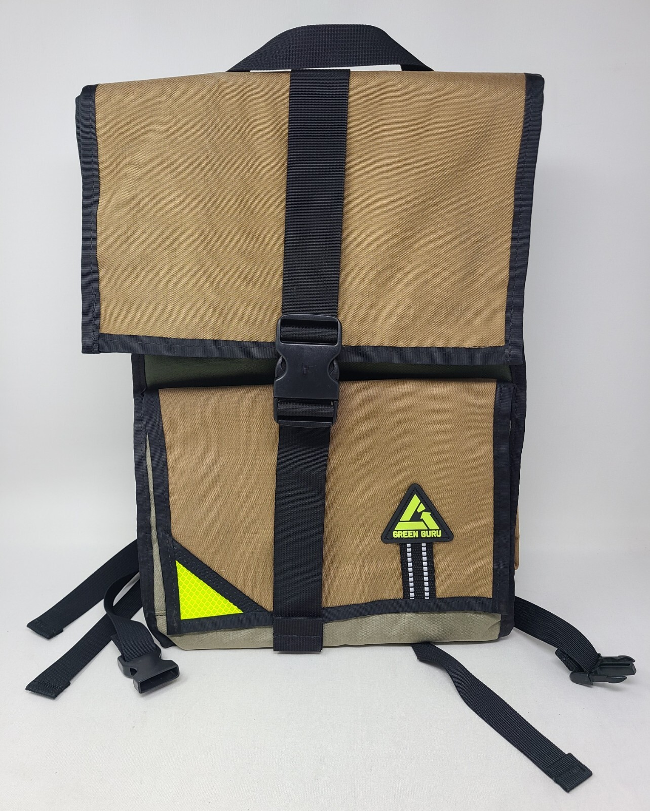 Green Guru Joyride 24L Roll Top Backpack Earthtone Upcycled Material Colors Vary