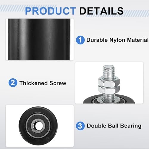 4Pcs 6" Nylon Slide Gate Guide Rollers, Universal Ball Bearing Support for Slidi