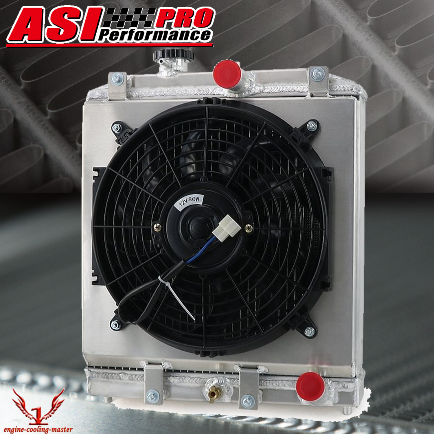 4 ROW ALUMINUM RADIATOR w/SHROUD FAN FOR 92-00 HONDA CIVIC EG EK/DEL SOL/INTEGRA