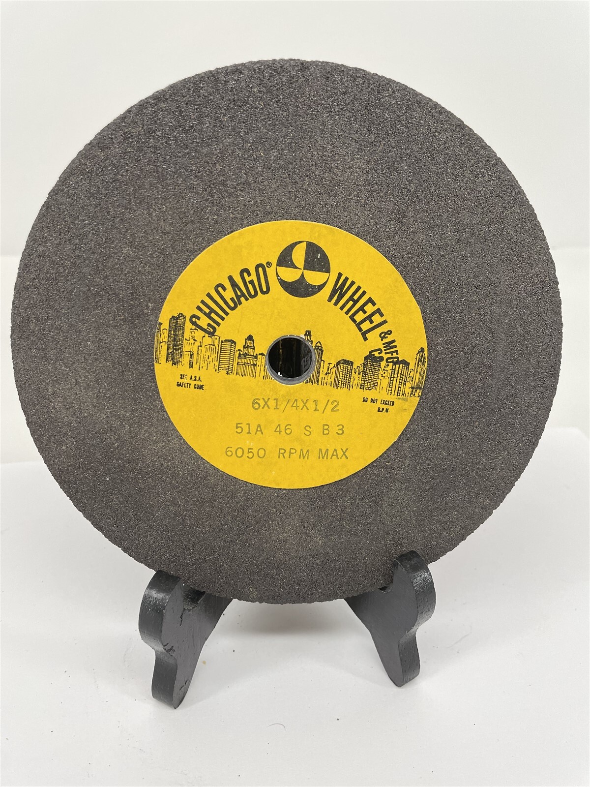 Chicago Wheel Bench Grinding 6" x 1/4" x 1/2" Bore 6050 Max RPM 51A 46 S B3
