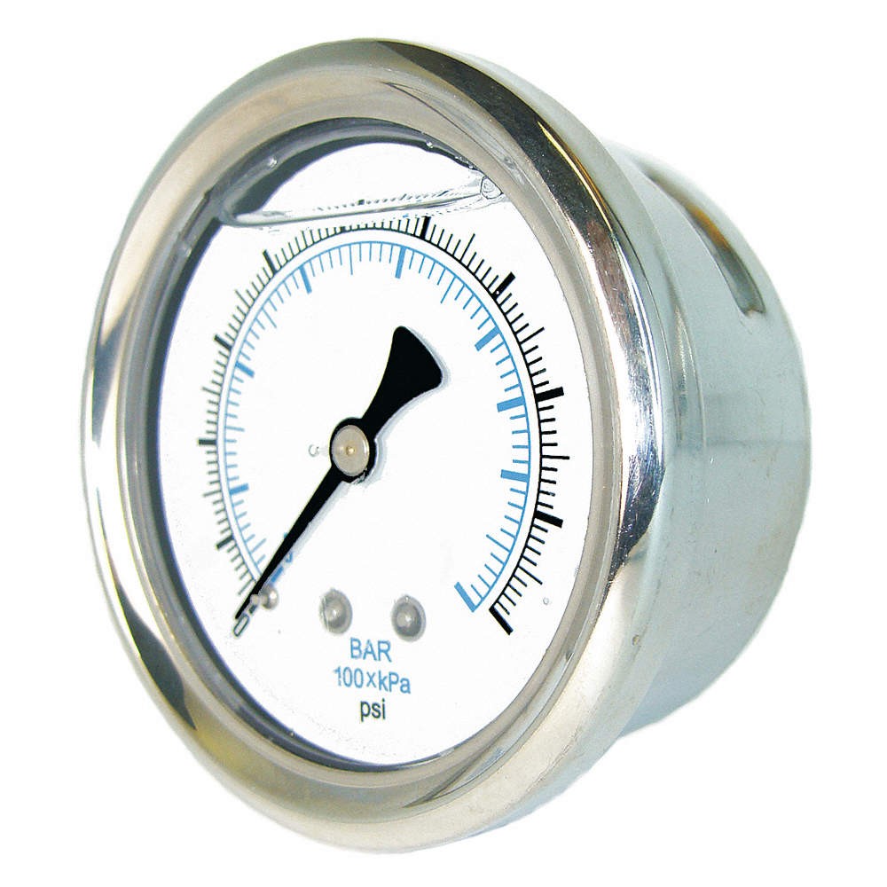 PIC GAUGES 202L-204F Pressure Gauge,Liquid Filled,0 to 160psi 19RZ21