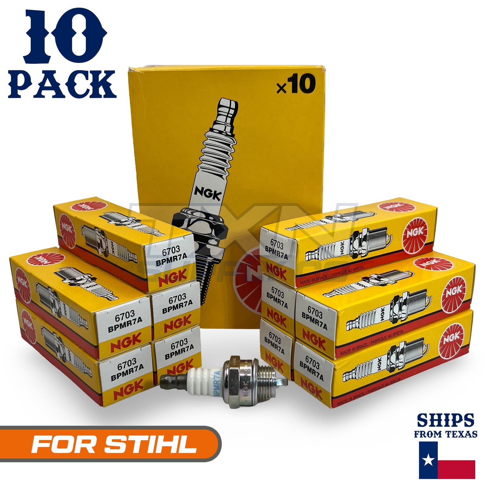 10 Pack NGK Spark Plug - For STIHL Trimmer Cutter  HS 46 C-E