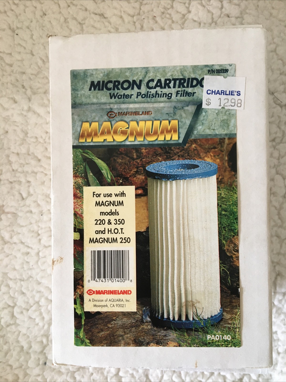 Marineland Magnum Micron Cartridge Water Polishing Filter PA0140 New in Box