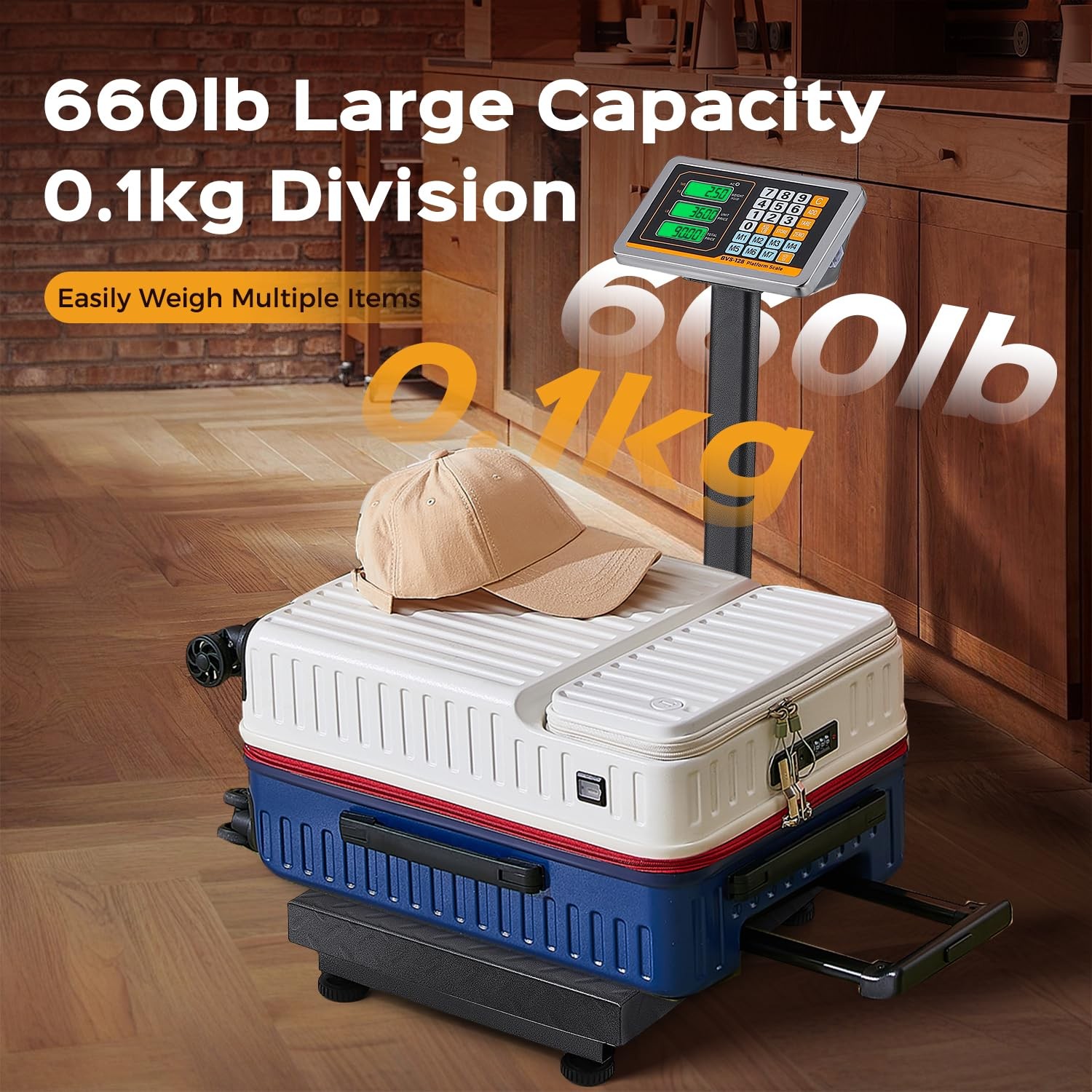 Postal Scale Digital Price Computing Foldable Industrial Steel Platform 660 lbs