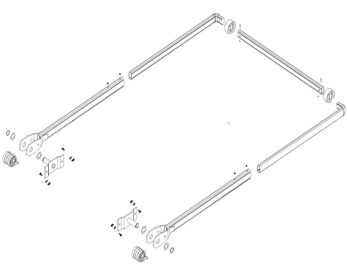 5 Spring Aluminum Dump Truck Tarp Arm Kit. Complete Kit, From Pin To Pin