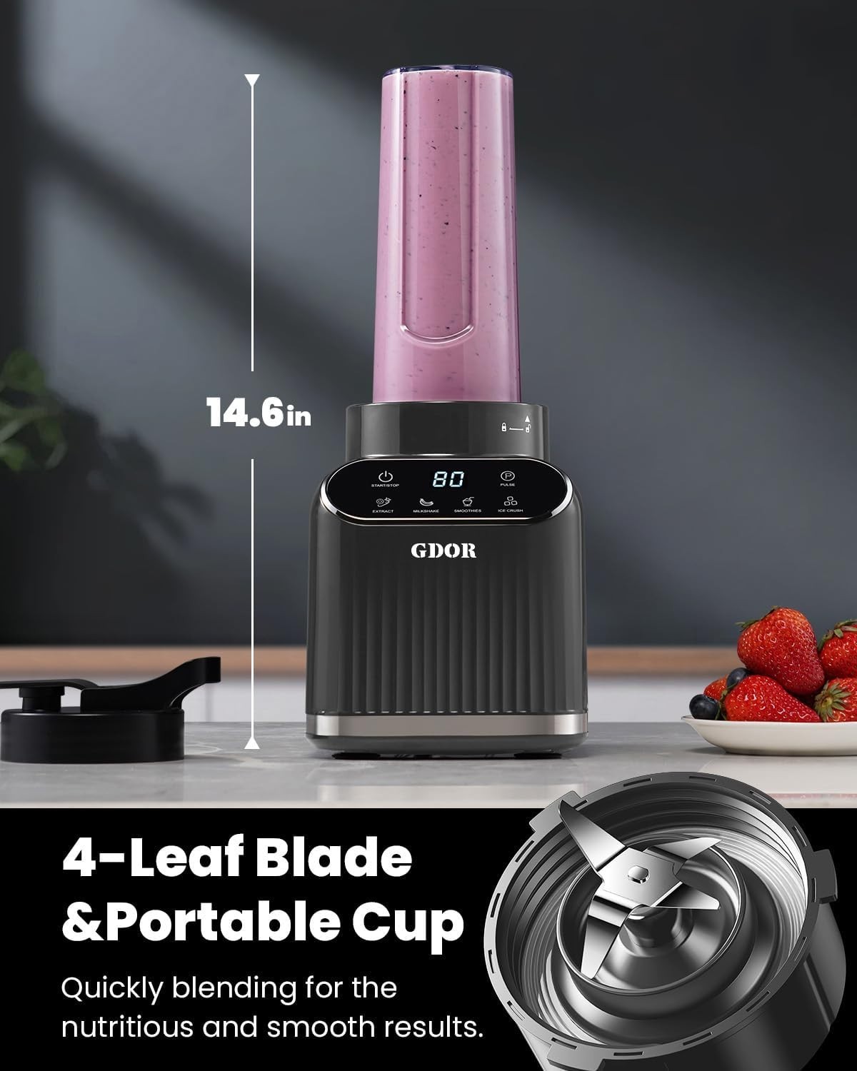 Versatile 5-Function Blender: 1200W Powerful Performance & Self-Cleaning Feature