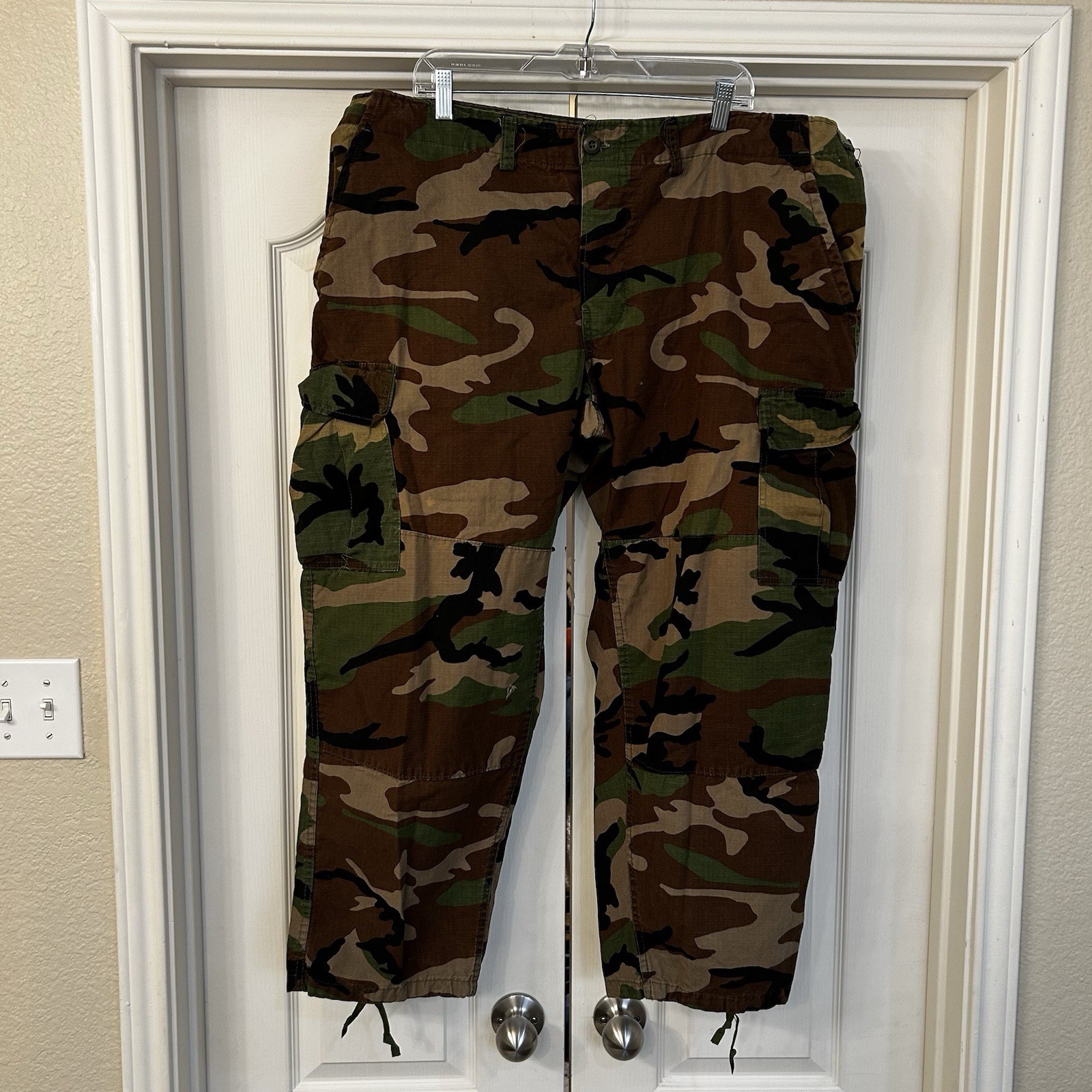 VTG US Army Woodland Camo Trouser Battle Fatigues Ripstop XLarge Reg Made In USA