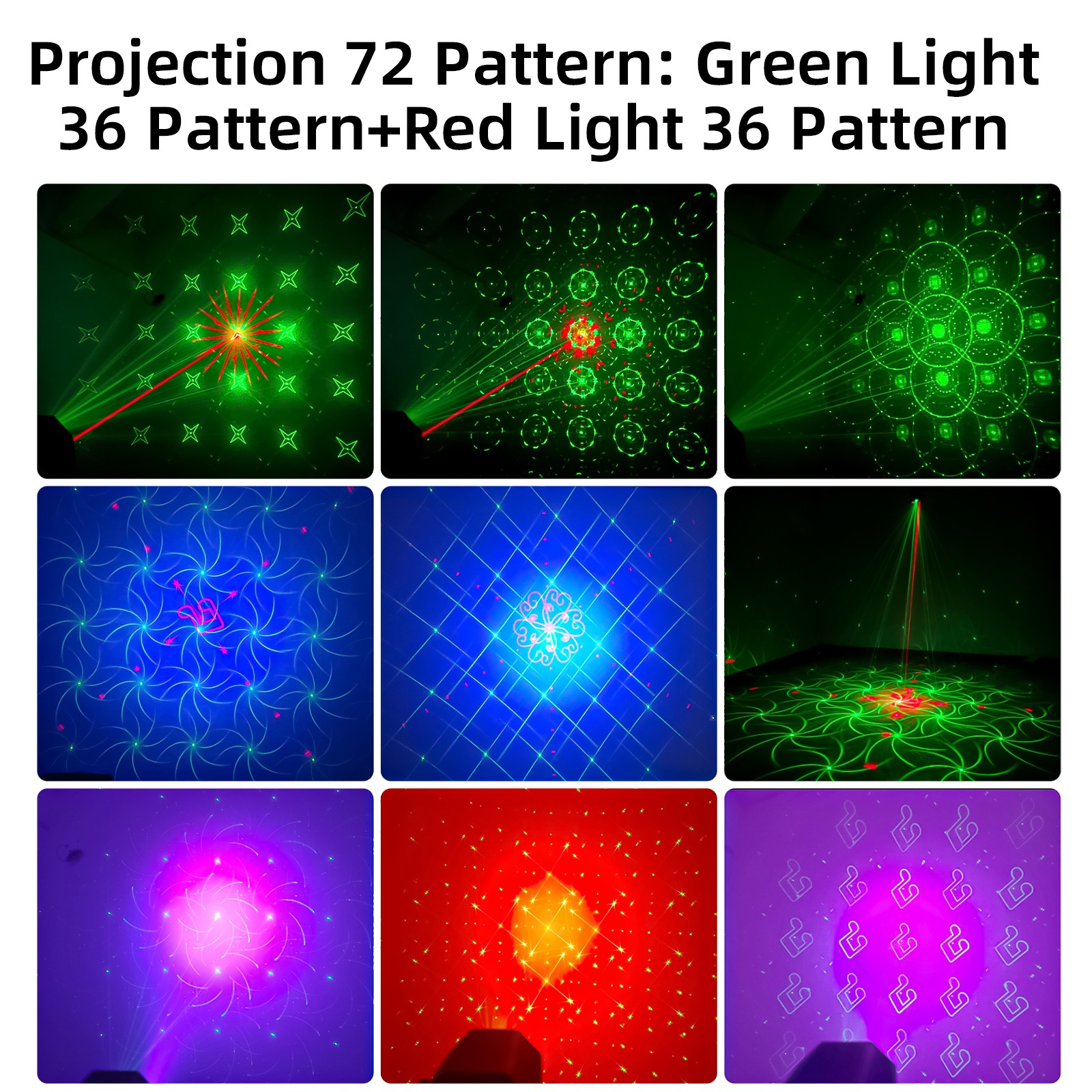 POGOLAB 72 Pattern USB Powered Party LED Lights, DJ Disco Lights Remote Control
