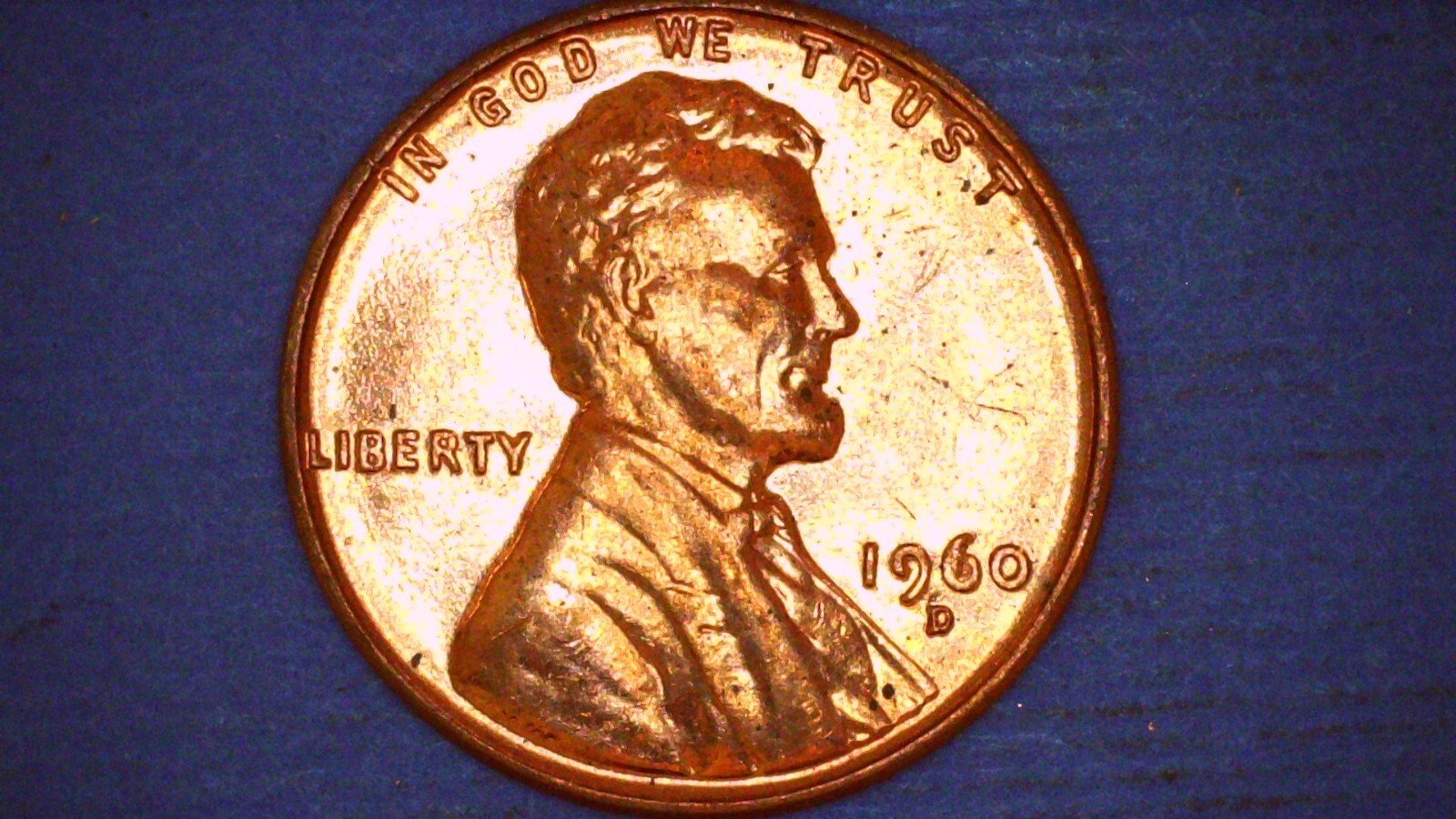 1960-D Penny Die Chip Obverse On Date