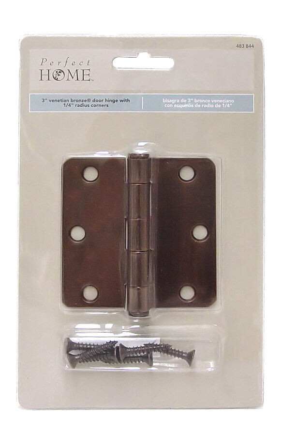 (5 Pack) 3 inch Venetian Bronze 1/4 inch Radius Door Hinge (483-844)  LQ-HN0023P