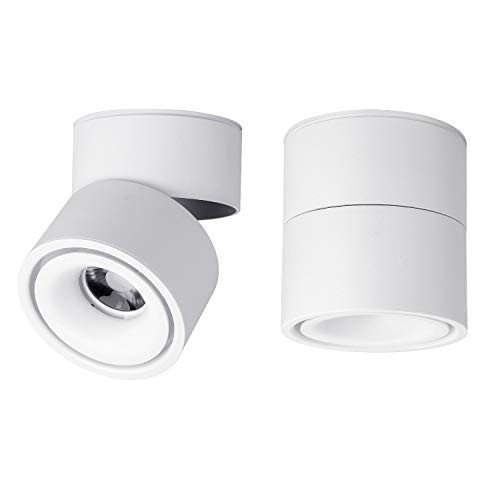 LED Ceiling Spotlight - Wall Light 360°Adjustable 6000K（Cold white） White
