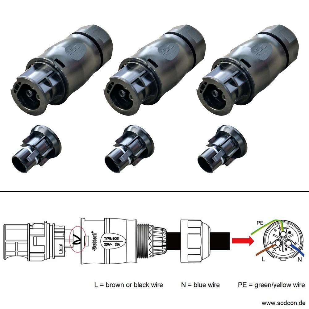 For Huayu For Hoymiles Connector Tool Waterproof 3-Pole 4000V AC End Cap