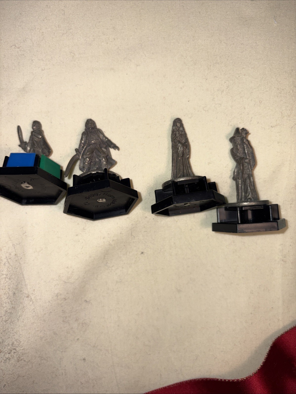 The Lord of the Rings Trivial Pursuit Game Parts Pieces 4 Character Tokens