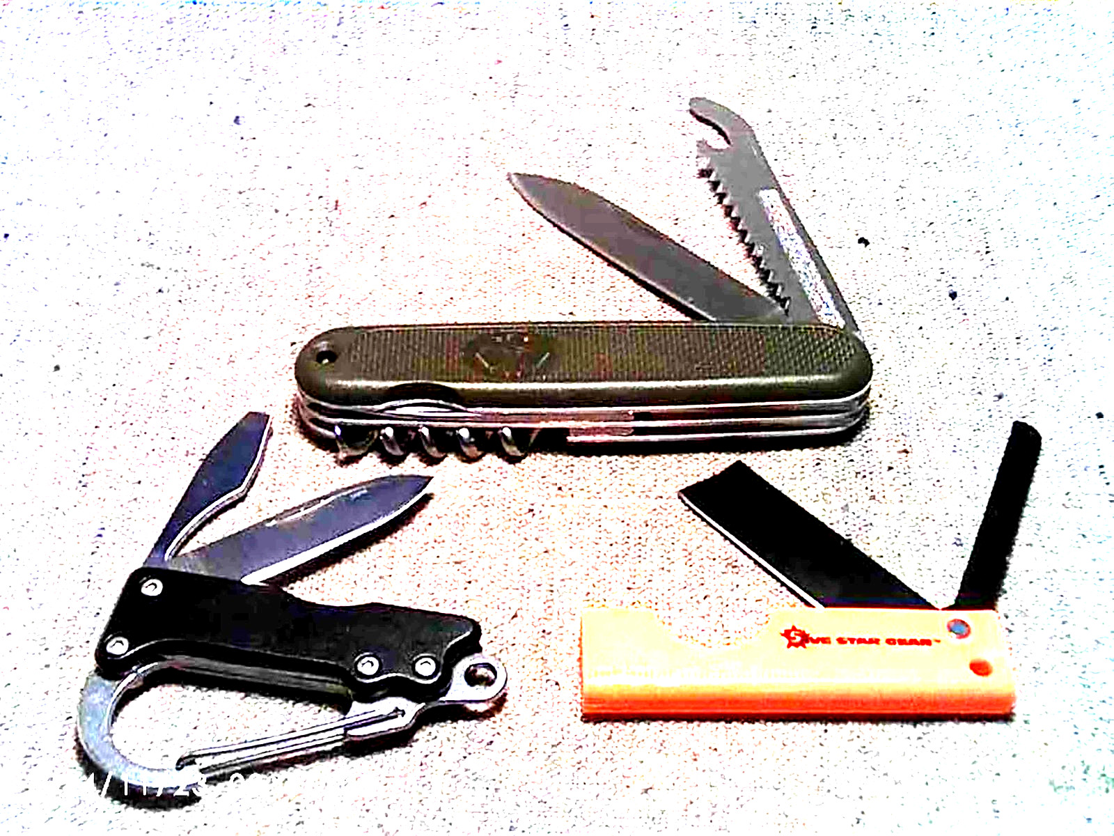 SPECIAL 3 EDC Knives Bundeswehr Army + 5ive Star 2-in-1 Saw Combo + Hipster Mini