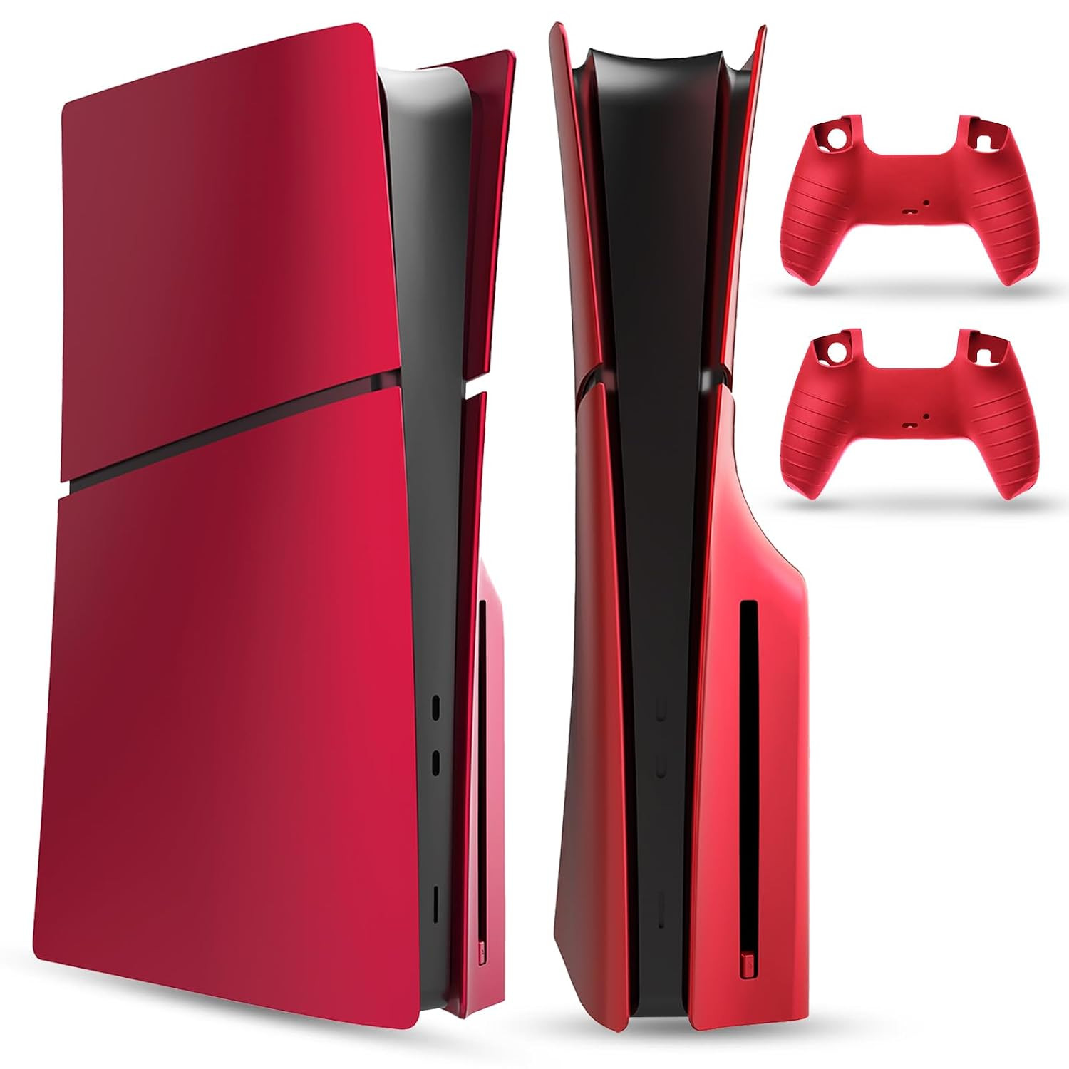 Faceplate Cover for PS5 Slim Disc Edition + 2 Controller Covers | Protective ABS