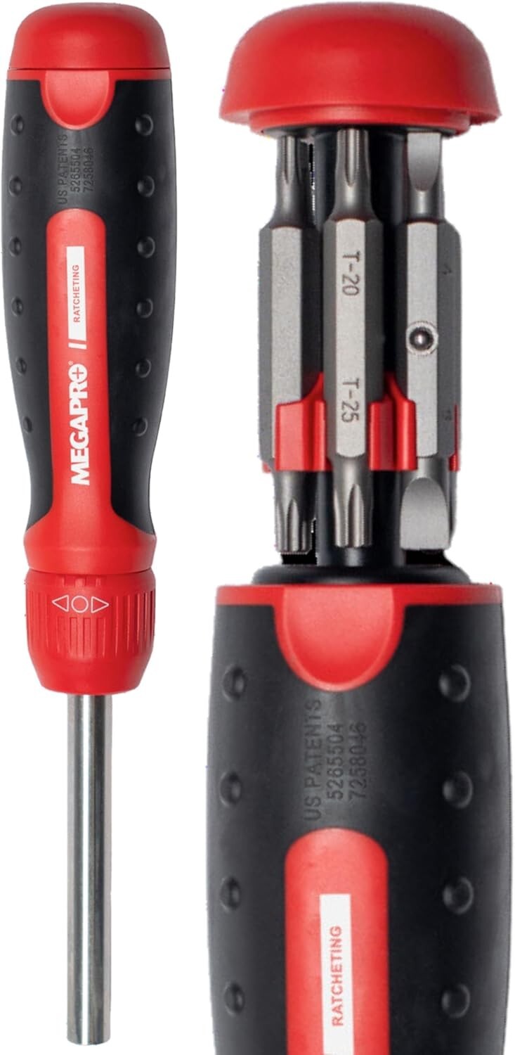 Megapro 211R2C36RD Ratcheting 13 in 1 Multi-bit Screwdriver