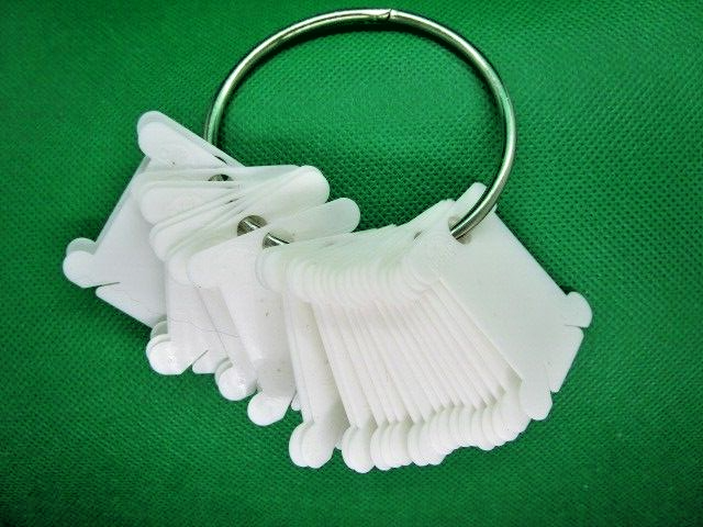 Embroidery Floss Bobbins on Ring, 28 pcs, White Plastic + Thread - Details Below