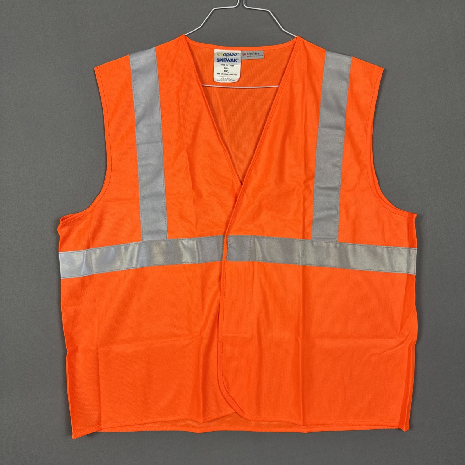 New VizGuard by Spiewak 2XL XXL Florescent Orange Vest 3M Reflective Class 2