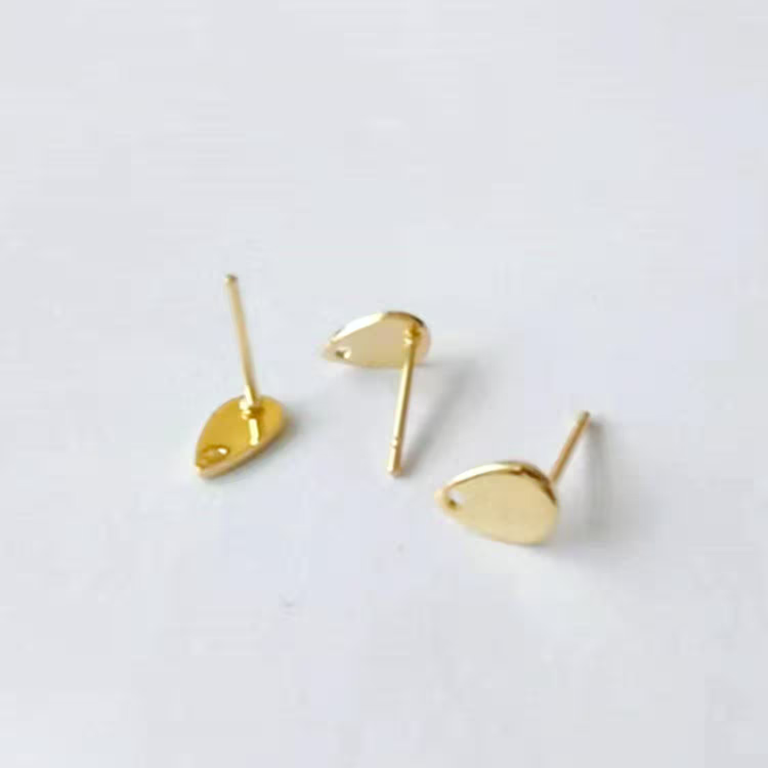 10/12Pair Stainless Steel Waterproof Gold Plated Stud Earrings Component SSC74