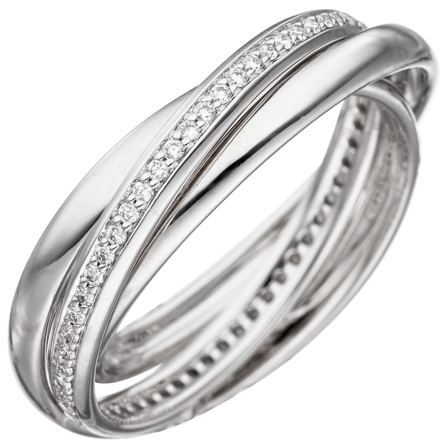 Jobo ladies' ring 585 gold White gold 58 diamonds brilliant diamond ring White gold ring