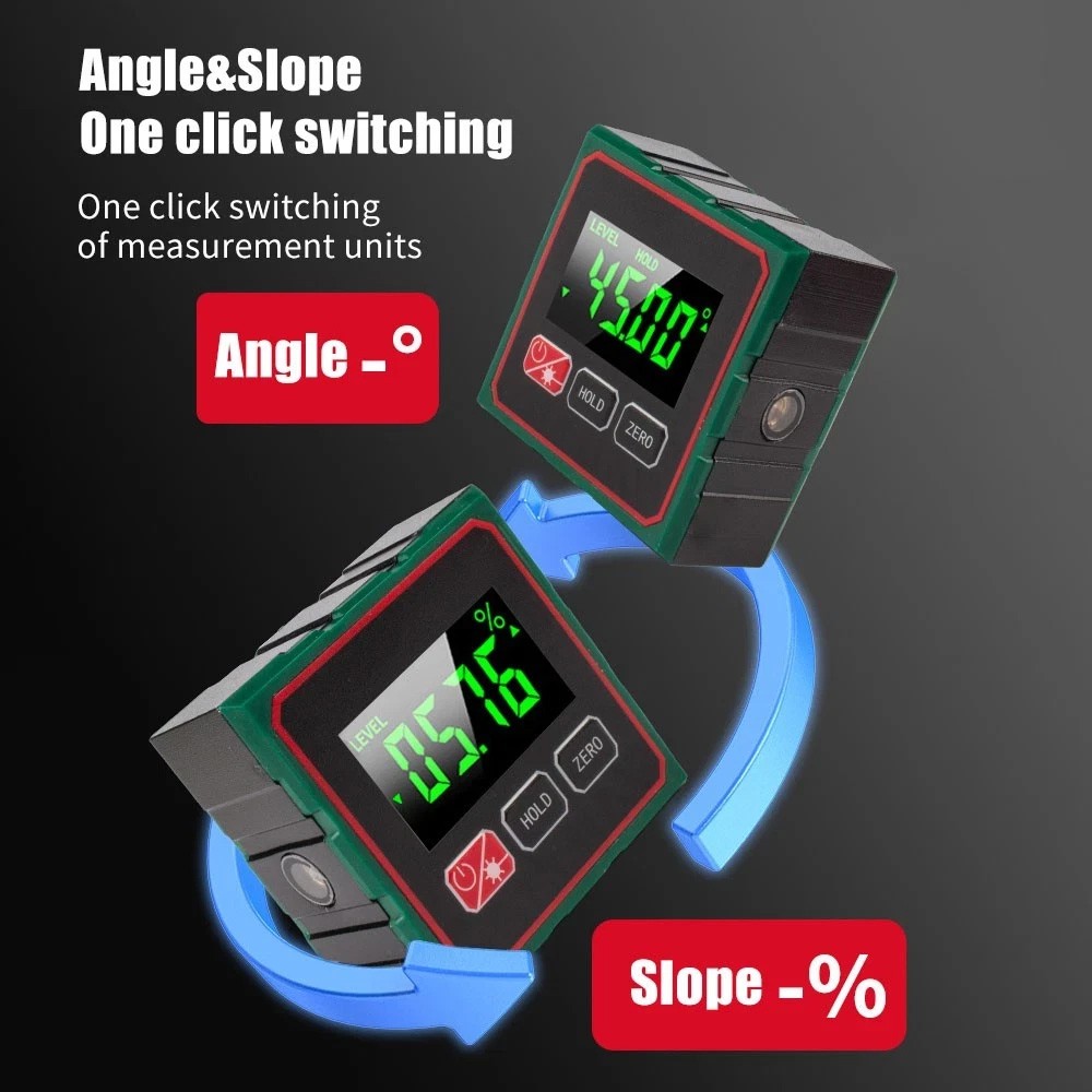 Digital Angle Finder with Electronic Laser - 4-side Strong Magnetic Angle Gauge