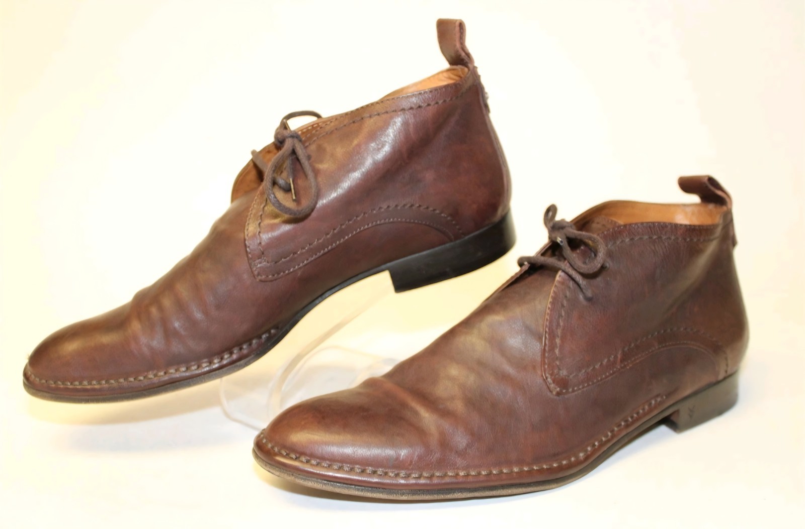 John Varvatos Men's Brown Chukka Boots Men's Size 9.5 US Handmade In Italy