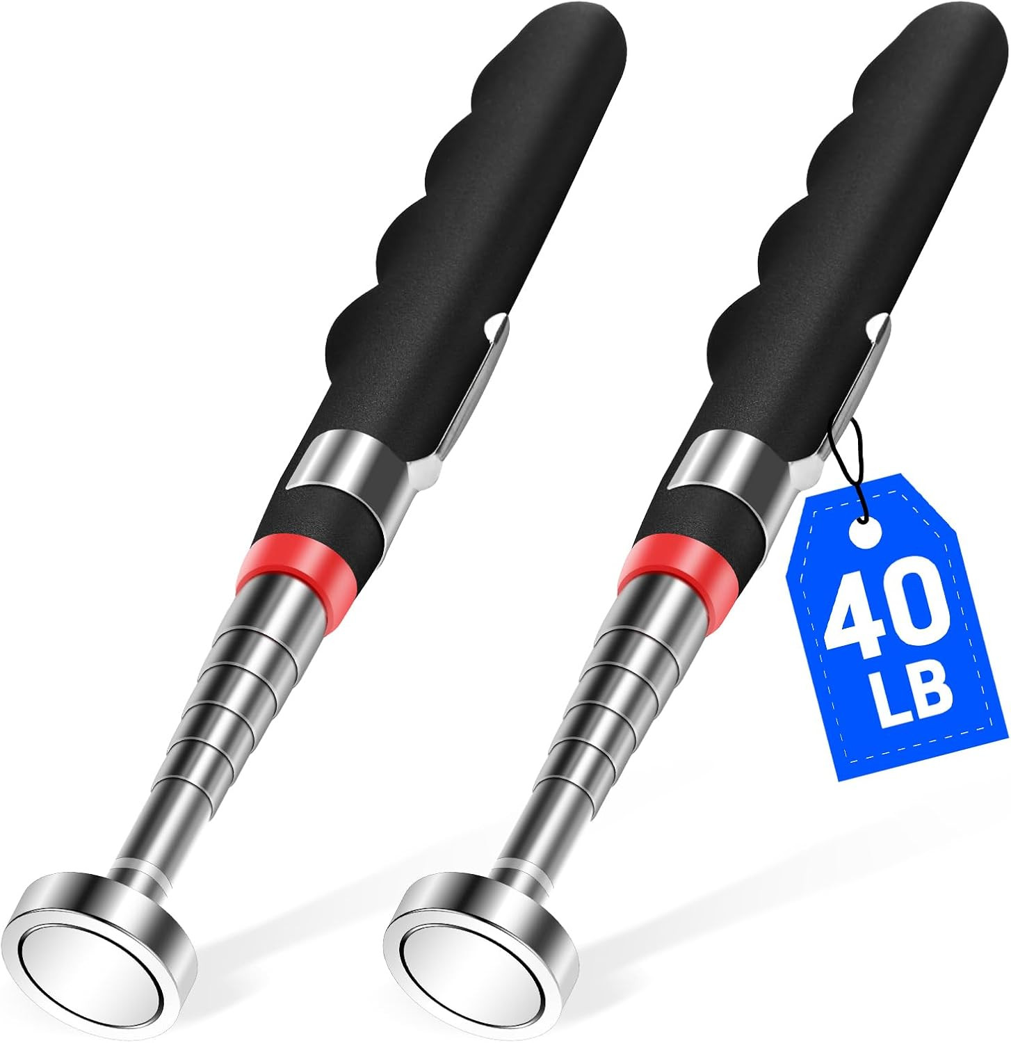 2PCS Telescoping Magnetic Pickup Tool 40lb Pull Force 30in Telescopic