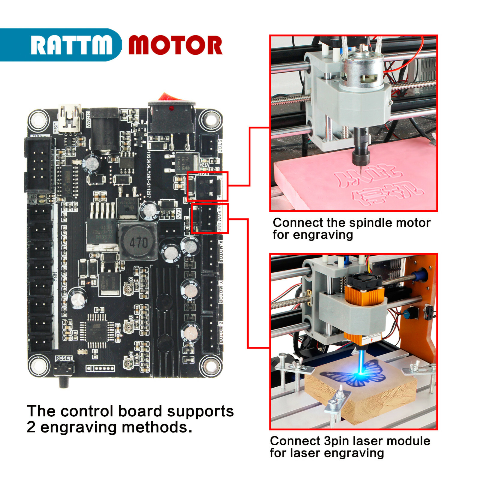 「USA」 CNC 3018 PRO GRBL Control Board CNC Machine Engraver/Laser Controller Card
