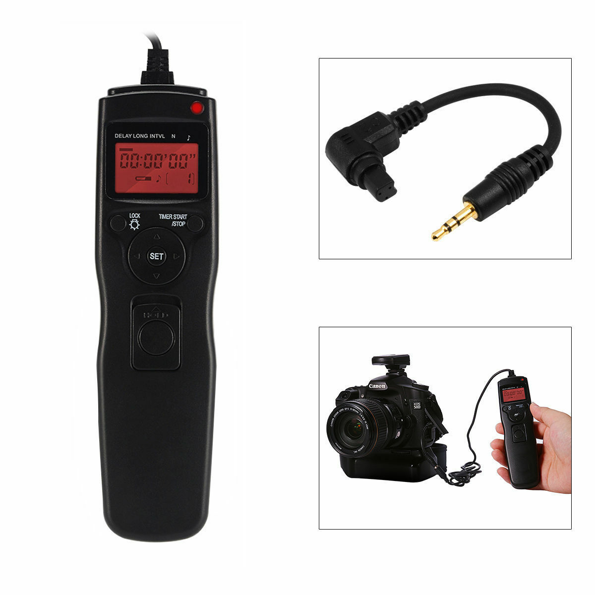 Timer Remote Control Shutter For Canon EOS 5D Mark II III 6D 7D DSLR Camera US