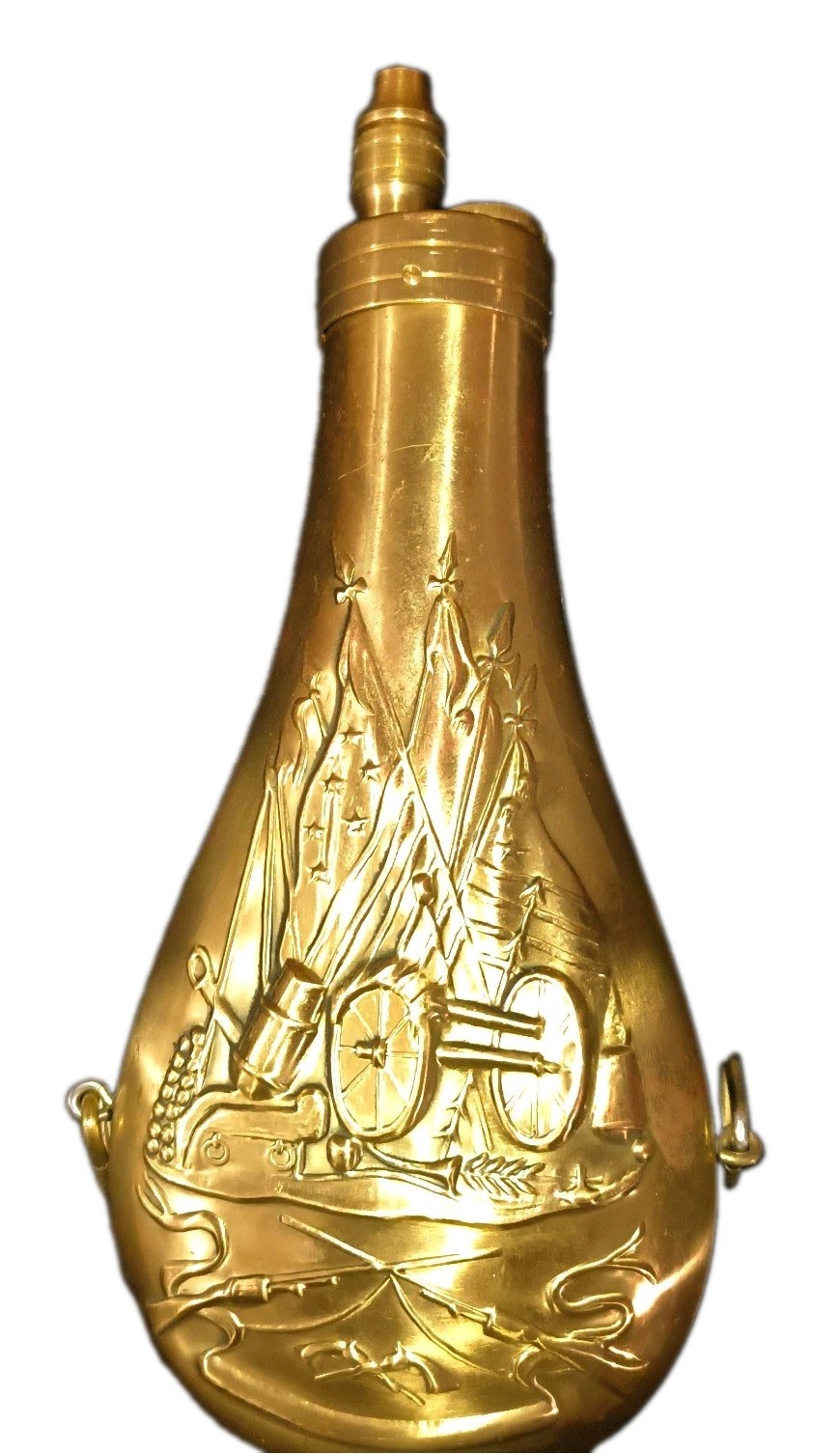 Davide Pedersoli Walker Adjustable Brass Black Powder Flask Gold 030D514000