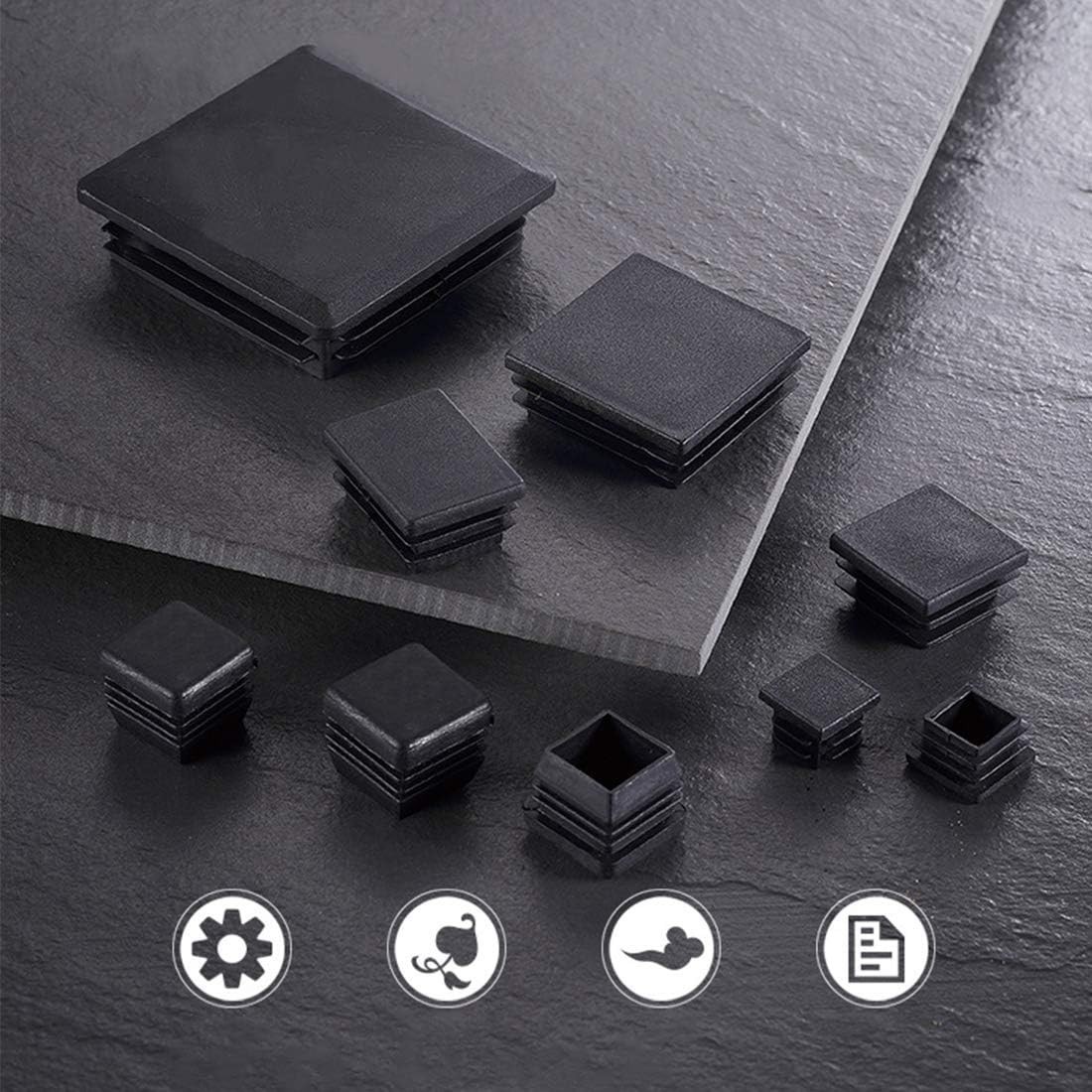 12Pack 75Mm (3 Inch) Square Plastic Plug, Square Tubing End Caps, Tubing Post En