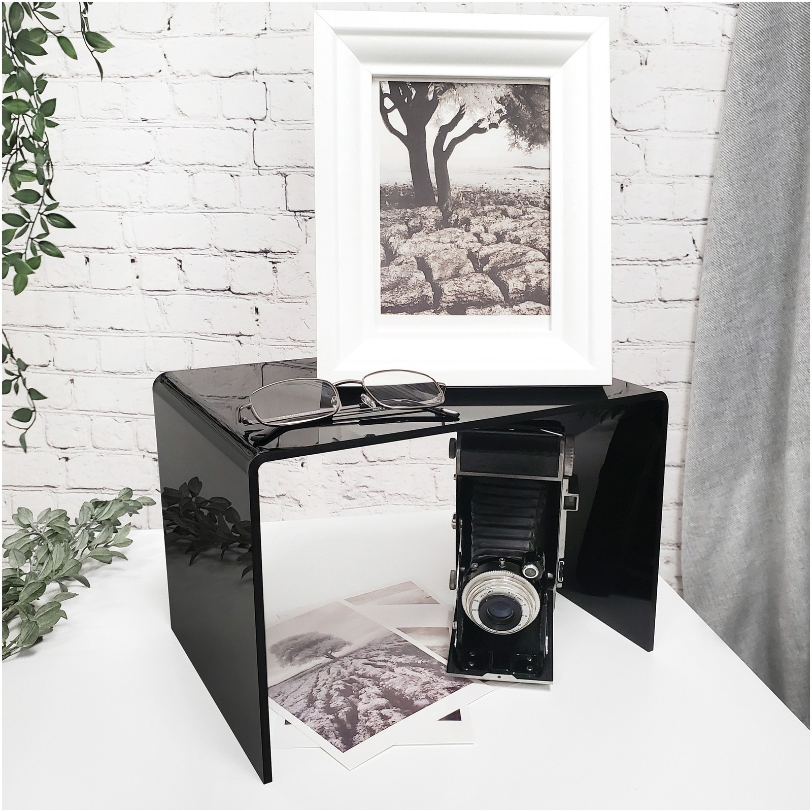 Plymor Black Acrylic Rectangular Display Riser, 8" H x 12" W x 8" D (1/4" thick)