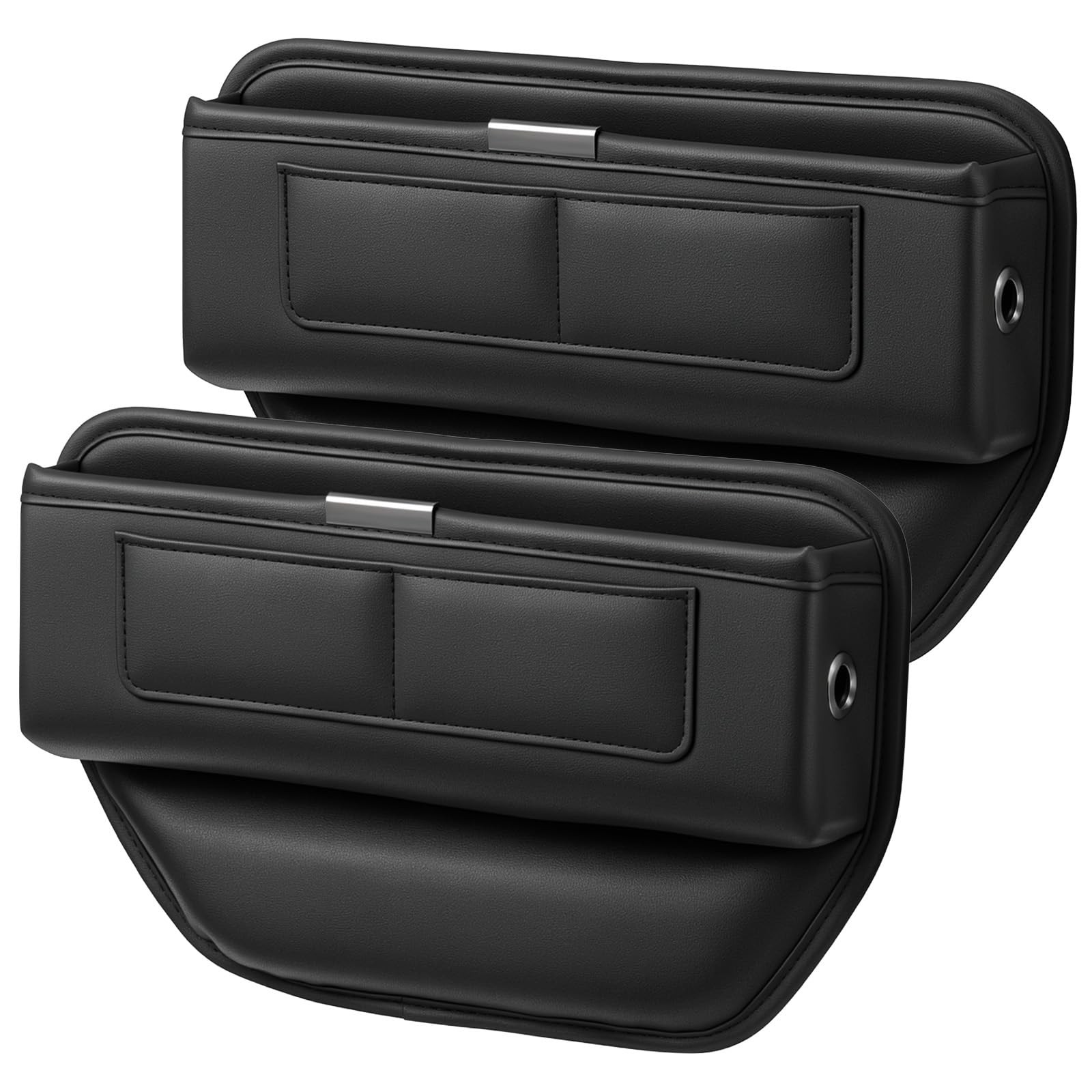 MySHUCE 2Pack Universal Fit Premium Leather Car Seat Gap Filler Organizer, Ce...